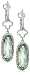 14k White Gold Green Amethyst and Diamond Dangle Earrings