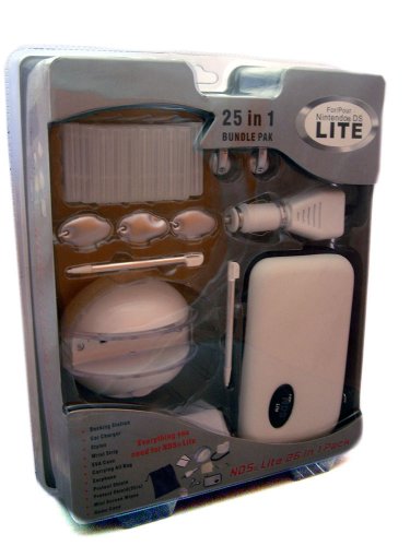 Nintendo Ds Lite Travel Kit - White - 25 in 1 Bundle - Phantiq