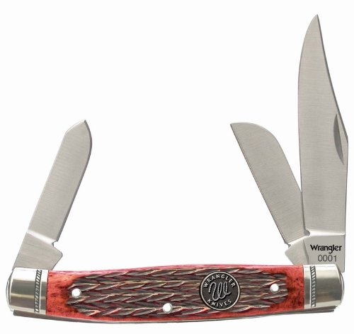 Stockman, Red Picked Bone Handle