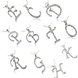 Clear Crystal Name Initial Letter Pendant Necklace Fashion Jewelry -- Many Letters To Choose From