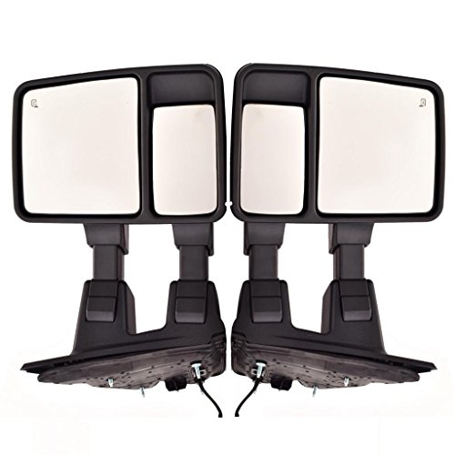 Chrome Power Heated Tow Mirrors Pair For 2008-2016 Ford F250 Super Duty – With Turn Signal