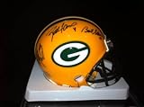 Bart Starr Aaron Rodgers & Brett Favre Autographed Green Bay Packers Mini Helmet