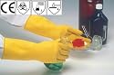 Heavyweight Latex Rubber Gloves - Flock Lined, Size : 7-7&frac12;, Length : 31cm, Thickness (Single wall at palm) : 0.65mm, Colour : Yellow [per Doz.pair]