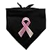 Breast Cancer Awareness Pink Support Ribbon Dog Pet Bandana - Black