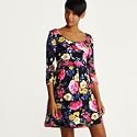 Red Herring-Black floral print shift dress