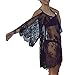 Ecool Embroidery Floral Lace Crochet Mini Party Dress Medium