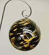 Deep Purple and Yellow Twist Hand-blown Glass Suncatcher Gazing Globe with Shepherds Hook (6 inch)