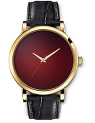 SPRAWL Aanalog Fashion Series Gold Ladies Watches of Genuine Black Leather Strap,Unique Wrist Watch for Women Girls Designed with Dark red background