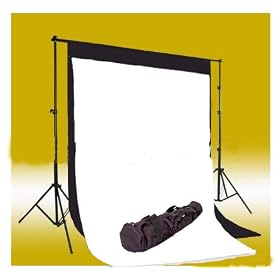 CowboyStudio Photography 10ft X 20ft Black & White Muslin Backdrops with 10ft Heavy... by CowboyStudio