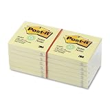 Recycled Self-Stick Note Pads - Canary Yellow