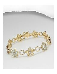 Flower Amethyst Bracelet In 92.5 Sterling Silver