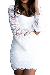 Sexy Cocktail Spring Bell Sleeves Polyester/Spandex Lace Party Dress/Wedding Dress/Mini Dress 