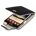 SAMSUNG GALAXY NOTE N7000 TERRAPIN ECHTES LEDER TASCHE CASE H�LLE IN SCHWARZ + QUBITS MICROFIBER TISSUE