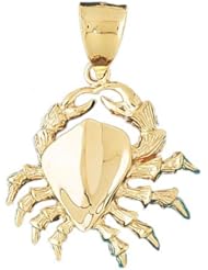 Dazzlers Solid 14 karats Gold Crab Charm Pendant available in three colors from jewelsberry (weights: 13.9 grams only)