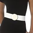 Merona WHT BELT ROUND BUCKLE PATNT M