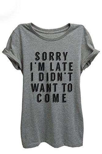 I Didn't Want To Come Relaxed T-Shirt Tee - Women - Deep Heather Grey