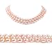AugustinaJewelry Triple Strand 16-18 Inches 6-7mm Pink Oval Shape Freshwater Cultured Pearl Necklace
