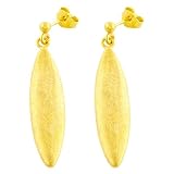 Exquisite 18k Gold Over 925 Sterling Silver Dangle Leaf Earrings