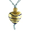 Murano Heart Pendant - Miro Blue/Gold