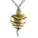 Murano Heart Pendant - Miro Blue/Gold