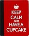 Rikki KnightTM Keep Calm and have a Cupcake – Red Color Design – Black Leather and Faux Suede Case for Apple iPad® 2 – The New iPad (3rd Generation) – Unisex – Ideal Gift for all occassions!