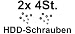 XILENCE Rubber HDD-Schrauben - 2x 4 Stück - Quality Laufwerk Schrauben - für HDD, Festplatten, DVD, CD-ROM, Blueray u.v.a. interne Laufwerke Player