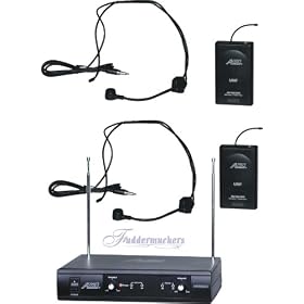 Audio 2000 AWM 6022h VHF Dual Channel Wireless System with Two Headset Mic