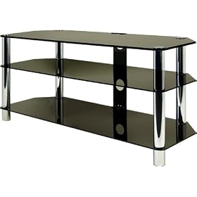 Centurion GT5 Black Premium Contemporary Design Flat Screen 32"-60" Glass Stand