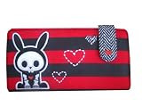 Lounge Fly Skelanimals Bunny With Hearts & Red/ Black Stripes Wallet * 08 Newest Collection *