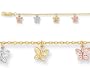 10 Inches 12 Butterfly Adjustable Ankle Bracelet - 14kt Yellow Gold