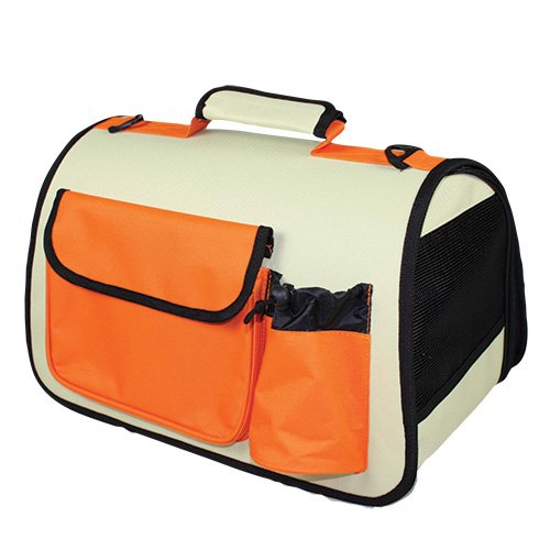 Pet Carrier - Dog Carrier - Folding Zippered Casual Carrier w Bottle Holder -Medium