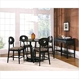 Optima 5 Piece Counter Height Dining Table Set in Multi-Step Black