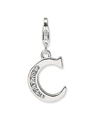 Amore La Vita Silver CZ Letter C w/Lobster Clasp Charm