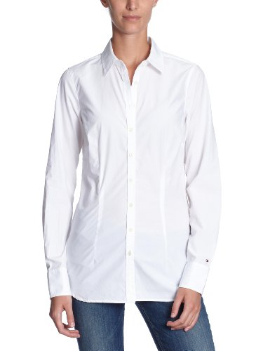 Tommy Hilfiger Damen Bluse 1M87601890 / PORTER SHIRT LS C6, Gr. 36 (S), Wei&szlig; (CLASSIC WHIT Preisvergleich