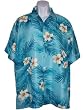 Men's Hawaiian Shirt-Palm Fronds on Turquoise