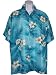 Men's Hawaiian Shirt-Palm Fronds on Turquoise