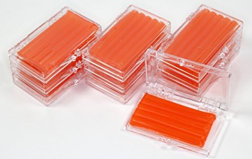 ELEMENTDental Orthodontic Wax - Premium Orthodontic Wax Strips, Storage Case Included, Food Grade Ortho Brace Wax (Pack of 10, Orange/Orange)