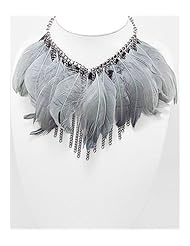 Gray Artificial Suede Leather Necklace In Zinc