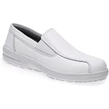 ABS 132P Ladies White Leather Water Resistant Slip-On Safety Shoes With Steel Toe Caps