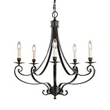 Murray Feiss F1929/5LBR Cervantes Five-Light Chandelier, Liberty Bronze with Five Candelabra Sockets