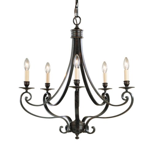 Murray Feiss F1929/5LBR Cervantes Five-Light Chandelier, Liberty Bronze with Five Candelabra Sockets