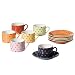 Yedi Houseware Classic Coffee and Tea Polka Dot Teacups and Saucers, Set of 6