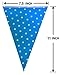 Myparty Birthday Paper Flag Banner Party Decorations Blue With White Stars 8 Feet -10 pcs flags