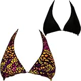 IMAGE OF Volcom Skinny Beach Reversible Halter Bikini Top - Women's Hot, M