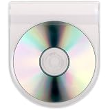 StoreSMART - Peel & Stick CD / DVD Pocket - Clear Plastic - Round Bottom with Folding Flap - 100-Pack - STB2266F-100