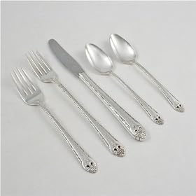 Lovely Lady by Holmes & Edwards, Silverplate Set of FlatwareMonogram F