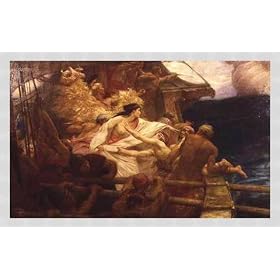 Tableau avec cadre: Herbert James Draper, "The Golden Fleece, 1904", 80 x 48 - Aluminium Basic M: Argent mate