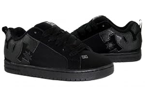 DC Men's Court Graffik Sneaker,Black/Black/Battleship,7.5 M