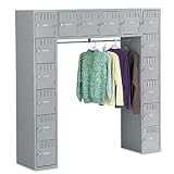 Tennsco SRS721872AMG 72 by 18 by 72-Inch Locker with 16 Box Compartments and Coat Bar, Medium Gray
