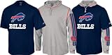 Apparel : Buffalo Bills -Navy/Gray- Hoodie Tee Combo